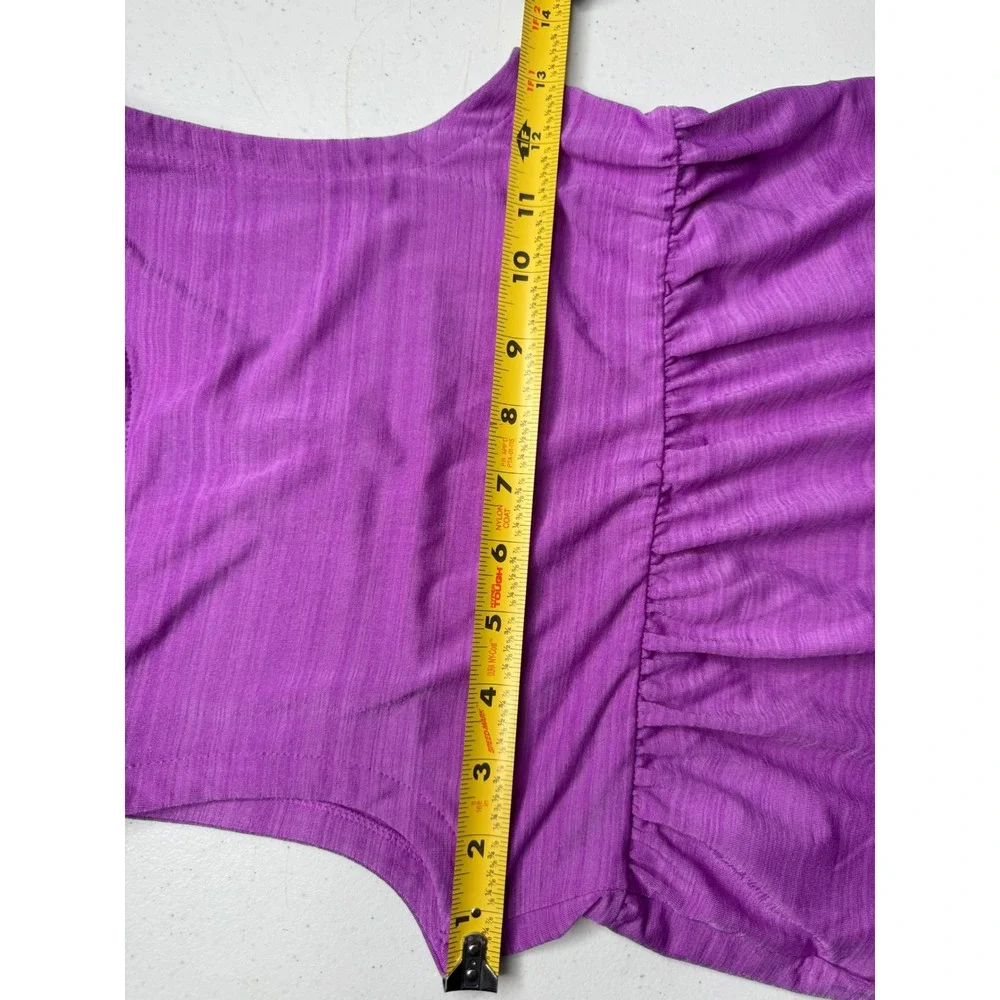 Lands End Girls Purple Tiered Knit Sleeveless Dress Size M 8‎ Slub Jersey Pocket